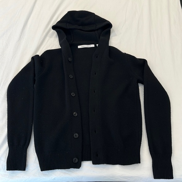 Uniqlo x Lemaire 100% Wool Black Cardigan with Hood Men Size XS - Picture 1 of 10